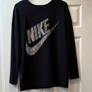 Nike Black Long Sleeve with Metallic Logo